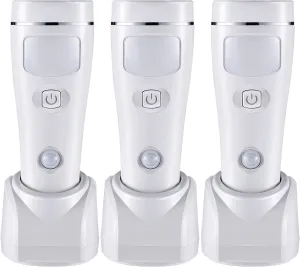 Enhon 4 in 1 LED Rechargeable Plug in Flashlights, 3 Pack LED Emergency Lights for Home Power Failure, Plug in Power Outage Light, Power Failure Light with Motion Detection (White)