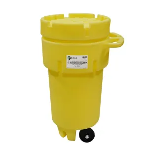 Enpac 50-Gallon Wheeled Poly-Overpack Salvage Drum, Yellow, Built-in Handles, UV Resistant, Nestable Stacking, UN & DOT Rated