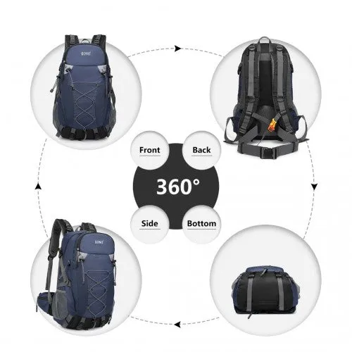 EQ2238 - Kono Multi Functional Outdoor Hiking Backpack With Rain Cover - Navy