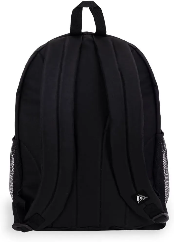 Everest Two-Tone Backpack with Mesh Pockets, Burgundy/Black, One Size