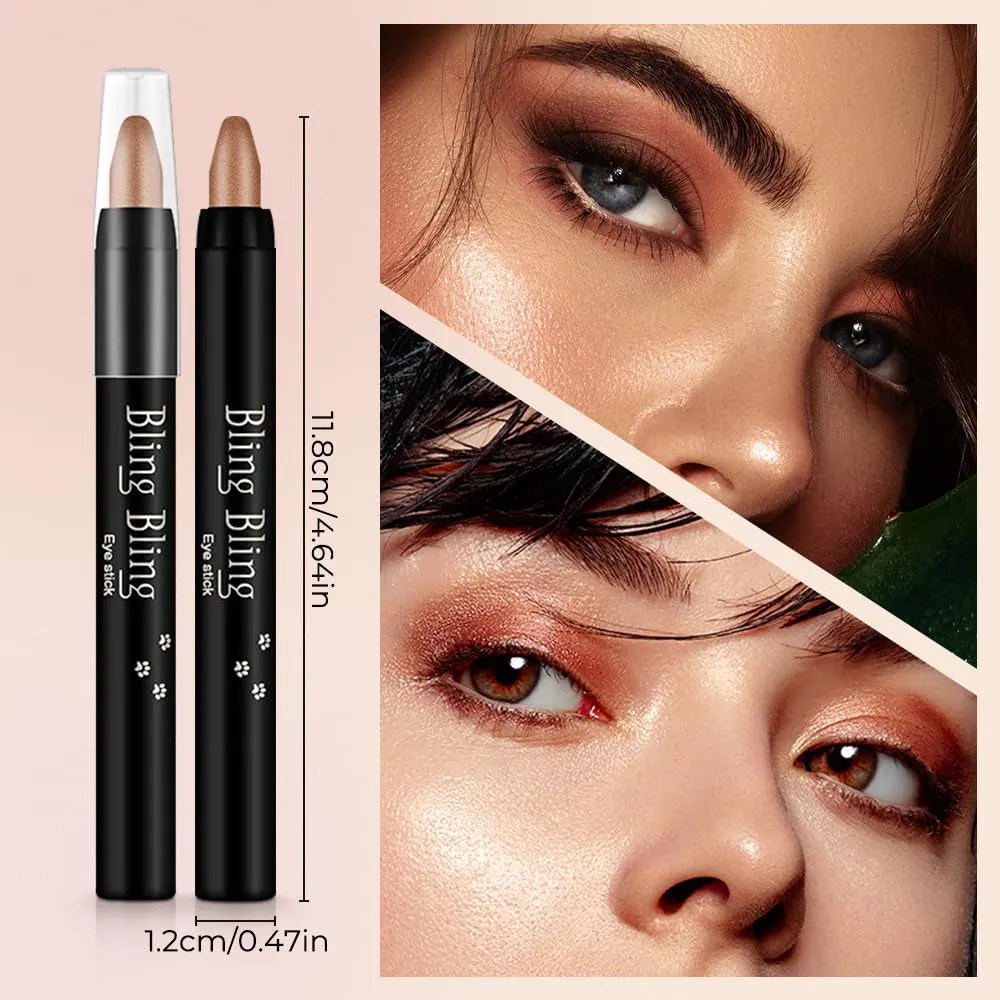 Eyeshadow Stick Set, 16 Color Highlighter Pencil, Waterproof Glitter Eye Shadow Eyeliner Pen, Cream Eyeshadow, Long Lasting, High Pigmented (All Color)