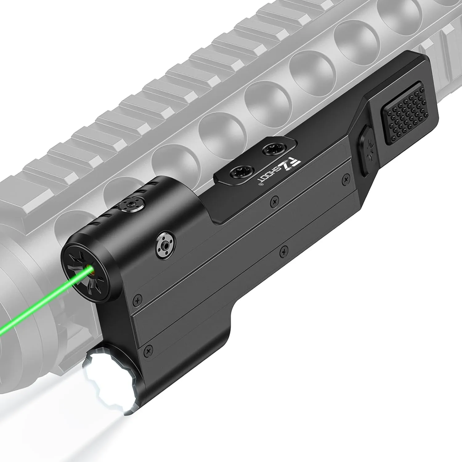 EZshoot 1600 Lumen Rifle Light Laser Combo with USB Rechargeable, Green Laser Light Combo Compatible with Picatinny Rail, Rechargeable Tactical Flashlight for Rifle with Strobe Mode