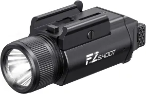 EZshoot 2400 Lumens Flashlight with Strobe Mode, High Lumen Magnetic Rechargeable Led Tactical Light with Quick Install Design, Light with Adjustable Slide Rail for Picatinny GL Rail