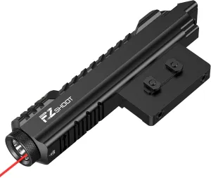 EZshoot 2400 Lumens Rifle Laser Light Combo, Rechargeable Rifle Flashlight Compatible with Picatinny and M-Rail, Tactical Red Light Laser Beam for Rifle with Strobe Mode