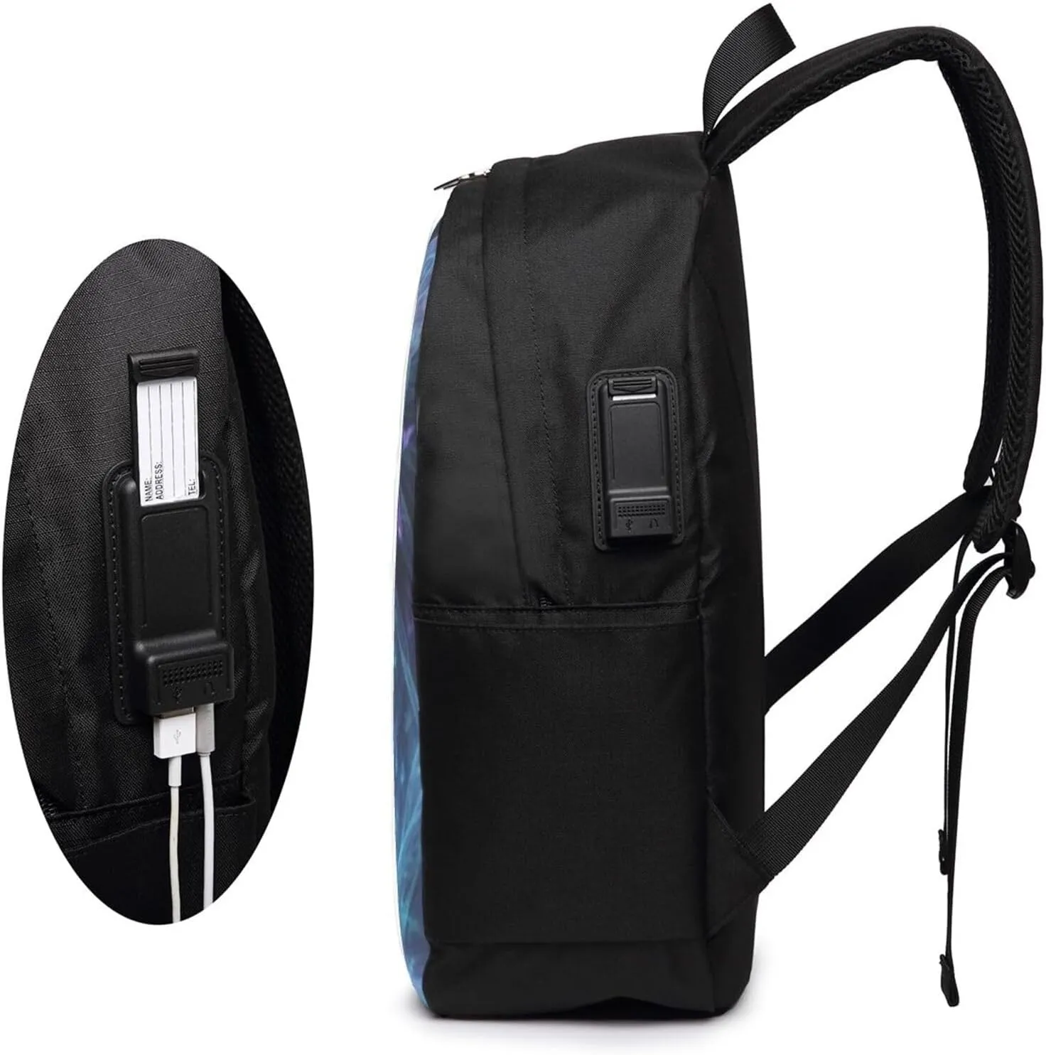 F-lower Moon Fairy Scobell Simple Large Capacity Backpack, The Whole Bag Is Stylish And Lightweight Black