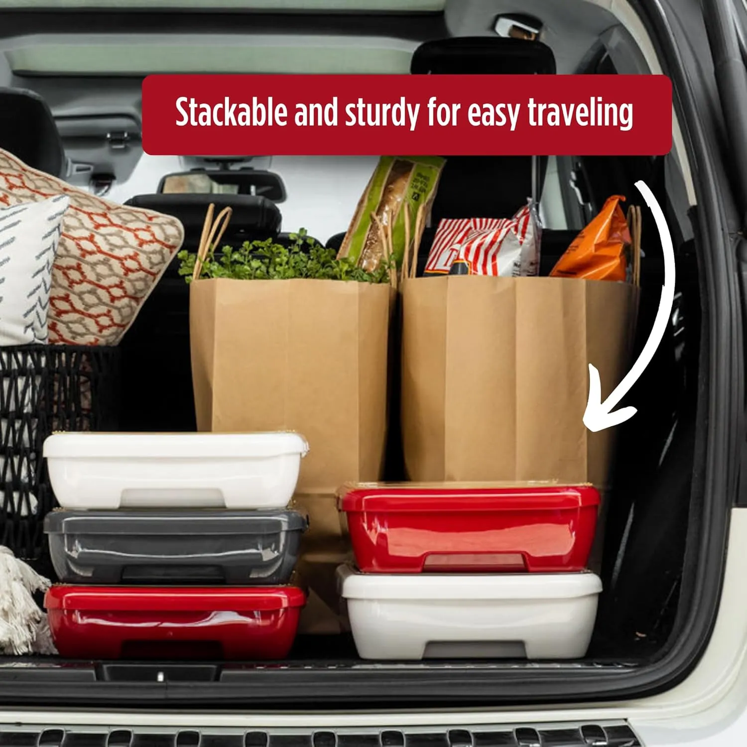 Fancy Panz Premium, Serving Tray for Food, Made in the USA Foil Pan Carrier, Stackable Aluminum Pan Holders, Travel Casserole Carrier, Marble