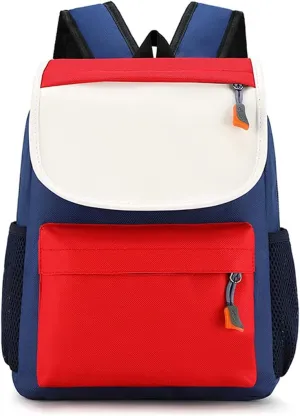 FENGJINRUHUA Children Colorblocking Backpack Large Capacity Oxford Cloth Schoolbag Boys Girls Lightweight Shoulder Bag
