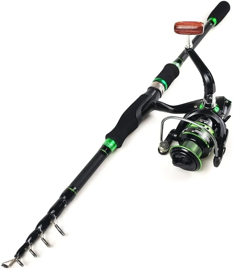 Fishing Rod Telescopic Fishing Rod Set with Reel & Carry Bag Carbon Fiber for Saltwater & Freshwater Fishing