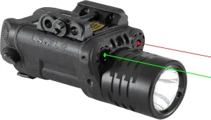 FL2GR Dual Laser (Red & Green Laser Sight) with LED Flashlight Combo with USB Rechargeable Battery and Charging Cable for Pistols and Handguns Glock, S&W, Sig Sauer, Springfield
