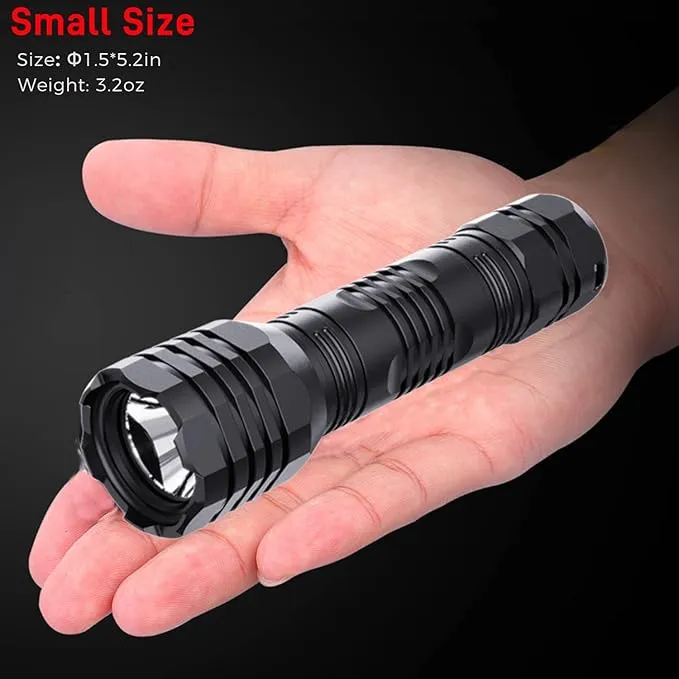 Flashlights High Lumens Rechargeable [2pcs], Small Flashlights PowerFul 400Lumen 5 Modes Waterproof, Super Bright 2.4oz Mini Flashlight One-Key On/Off, EDC Flashlight for Emergencies, Camping, Outdoor