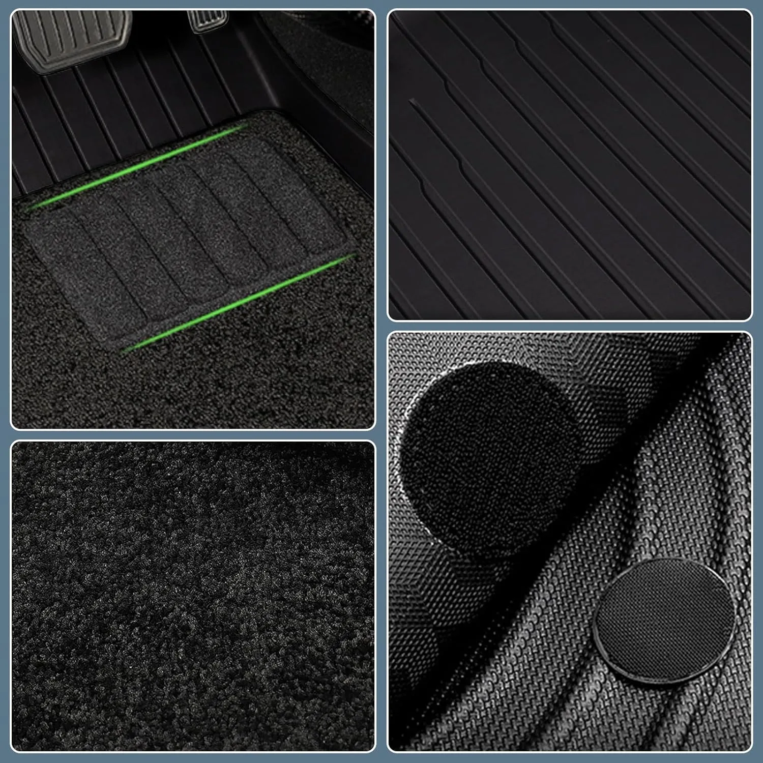 Floor Mats for Tesla 2024-2025 Model 3 Black 5-Seat Double Carpet & Floor Mats All Weather Durable TPE Anti-Slip Car Floor Liner Waterproof Custom Fit (Black Double Layer, Model 3)