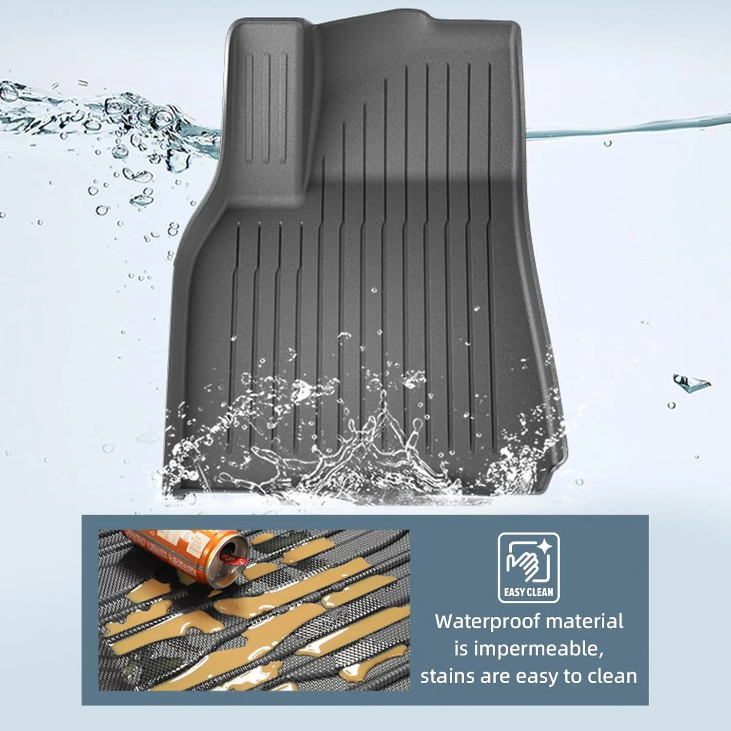 Floor Mats for Tesla 2024-2025 Model 3 Black 5-Seat Double Carpet & Floor Mats All Weather Durable TPE Anti-Slip Car Floor Liner Waterproof Custom Fit (Black Double Layer, Model 3)