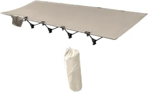Folding Camping Cot, Foldable Outdoor Bed, Lightweight with Storage Bag for Adults And Kids, Backpacking Sleeping Bed, khaki