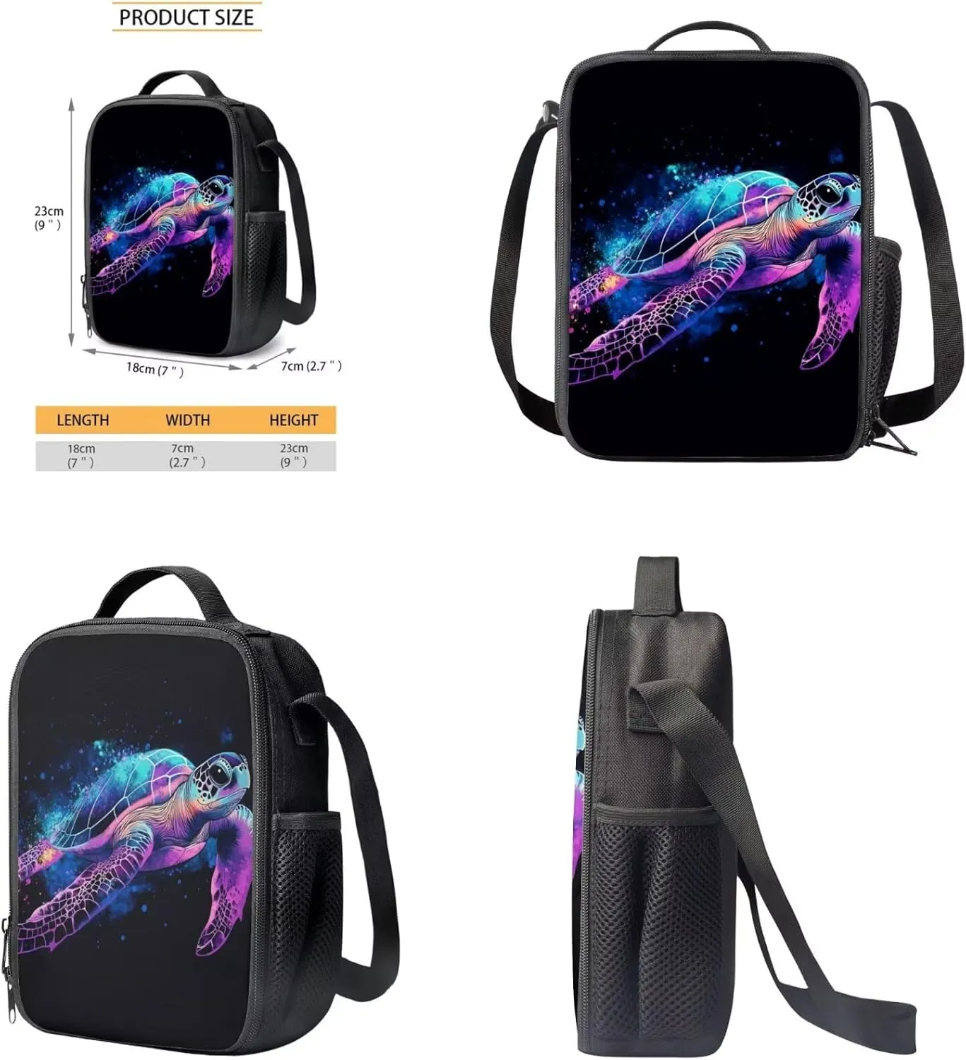 FOR U DESIGNS Turtle Backpack for Boys 6-8 Kindergarten Elementary School Bag 1st Grade Trendy Bookbag Set with Lunch Box 3 in 1 Travel Rucksack 17 Inch