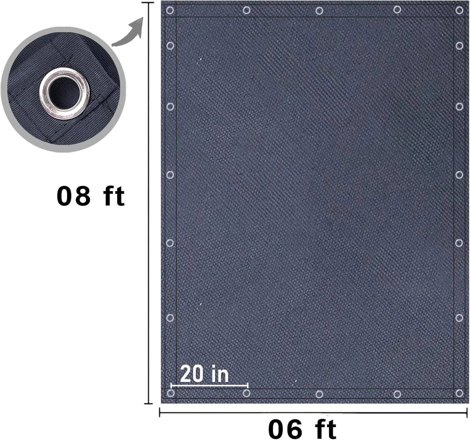 FoundGo Canvas Tarp 6x8ft Heavy Duty Waterresistant Tarps with Grommets, UV Resistant, 22 Mil Tarpaulin,14 oz Durable Cloth Covers for Car, Roof, Boat, Camp, Canopy, Woodpile with Ropes-Blue