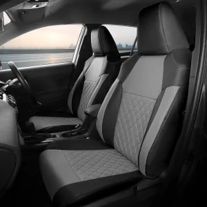 FREESOO Custom 1:1 Seat Covers for Corolla Cross L LE XLE 2025 2024 2023 2022 2021, Not for Hybrid, Faux Leather Seat Covers Full Set - BlackGrey