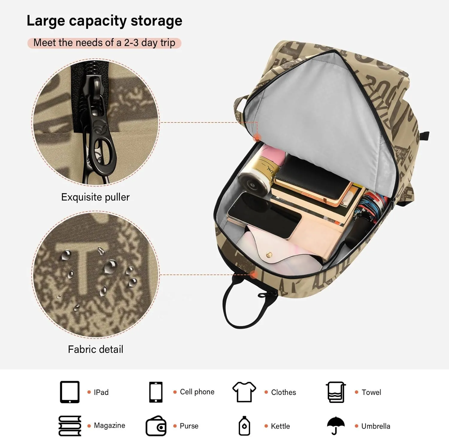 GAIGEO Basketball Sports Doodles Black Tennis Racket Backpack, Large Capacity Pickleball Holder, Various Storage Methods