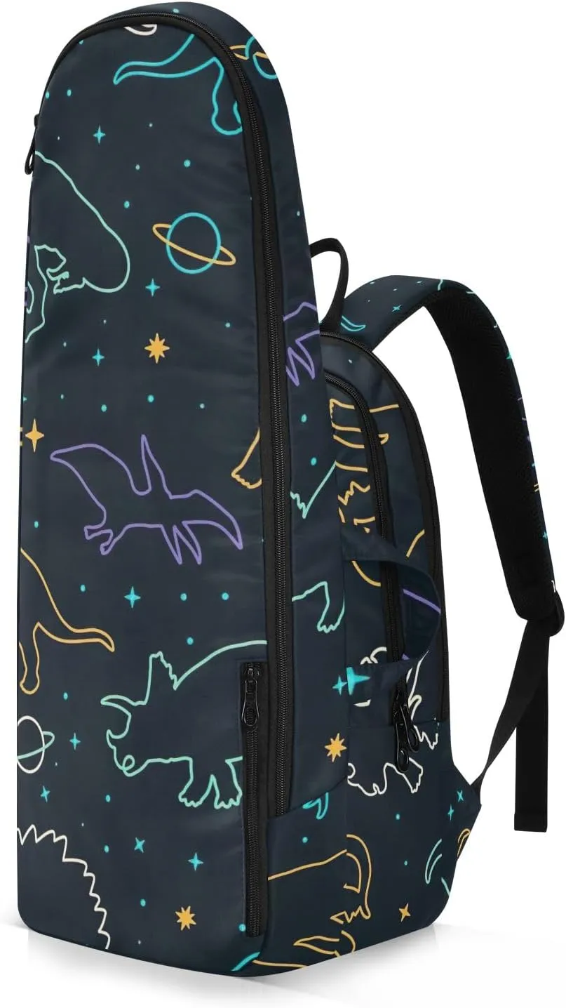 GAIGEO Basketball Sports Doodles Black Tennis Racket Backpack, Large Capacity Pickleball Holder, Various Storage Methods