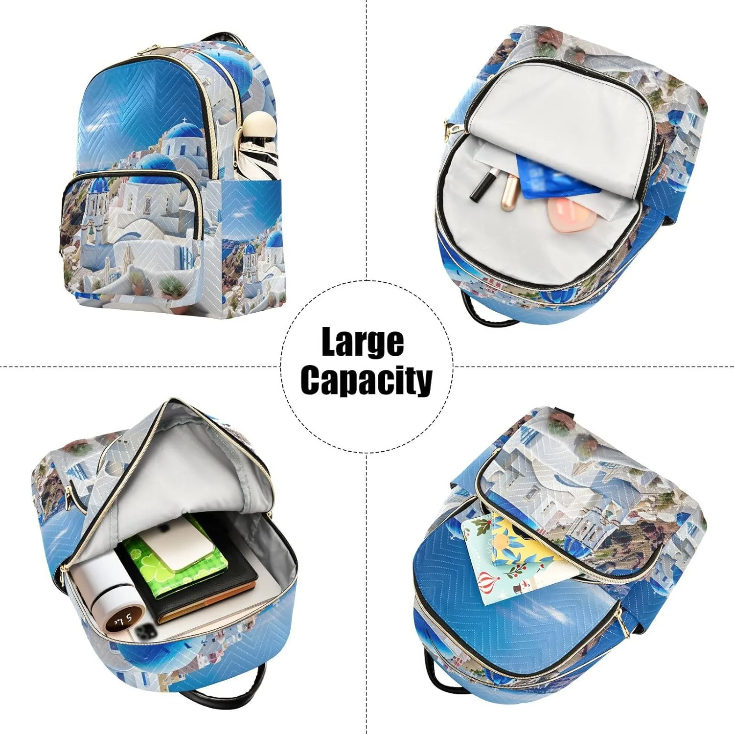 GAIGEO Buildings with a Blue Dome Casual Daypack Backpack, Women Backpack, Women's Travel Backpack, S