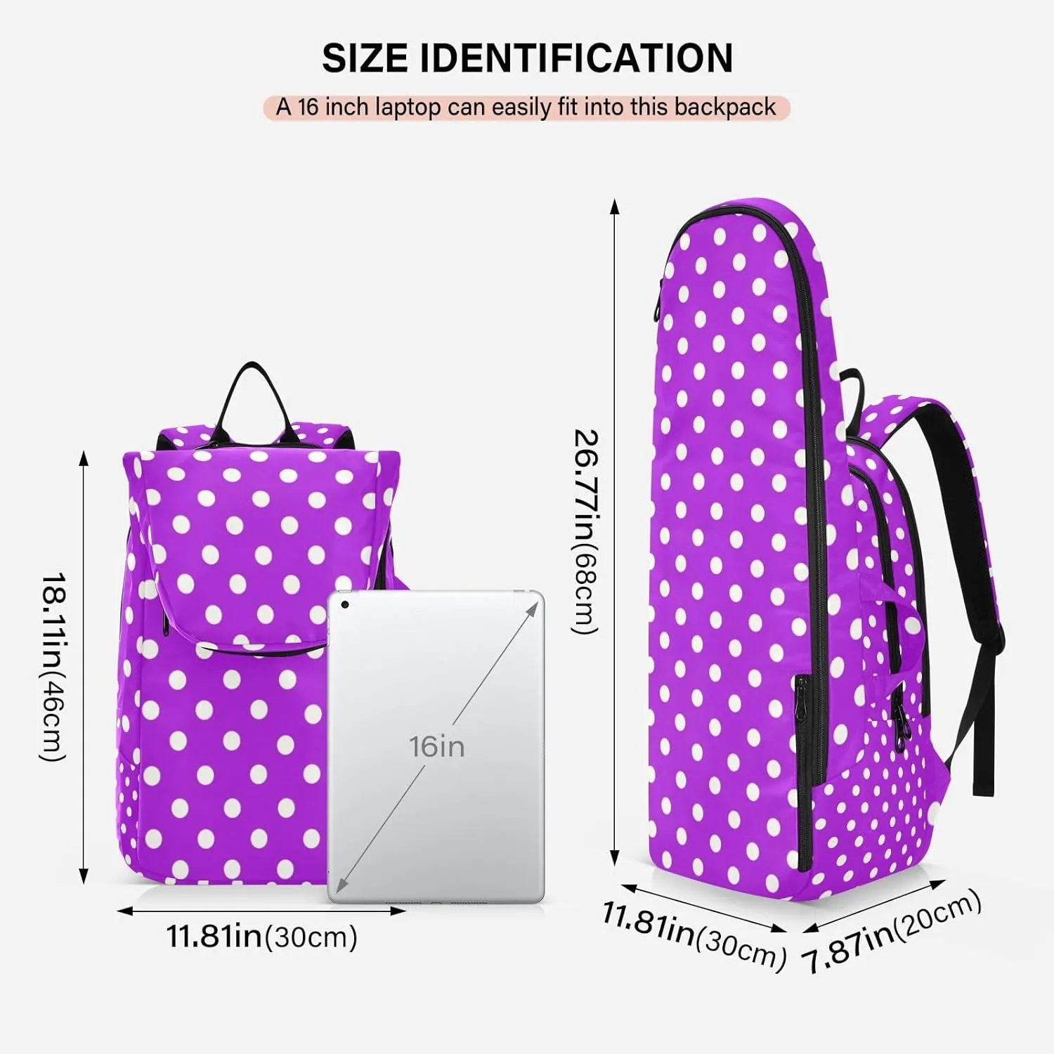 GAIGEO Polka Dot Racket Bag, Multilayer Design Badminton Bag, Sports and Daily Use