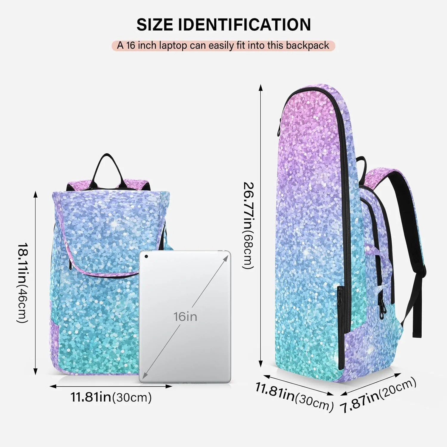 GAIGEO White Polka Dots Blue Pickleball Backpack, Large Capacity Pickleball Caddy, Various Storage Methods
