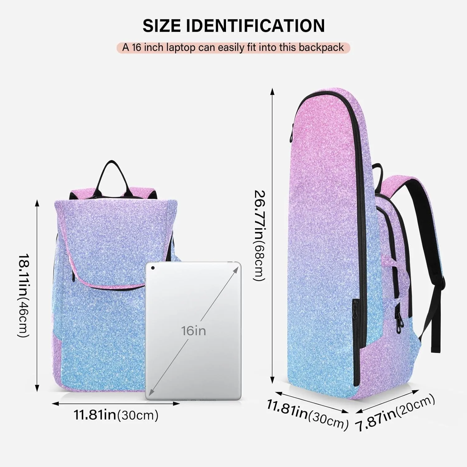 GAIGEO White Polka Dots Blue Pickleball Backpack, Large Capacity Pickleball Caddy, Various Storage Methods