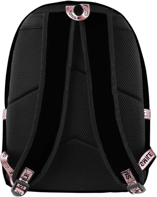 Game Omori Merch Backpack Three-piece Sets Casual Fashion Kpop Bags Travel Daypacks (Black-Backpack)
