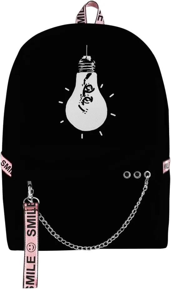 Game Omori Merch Backpack Three-piece Sets Casual Fashion Kpop Bags Travel Daypacks (Black-Backpack)