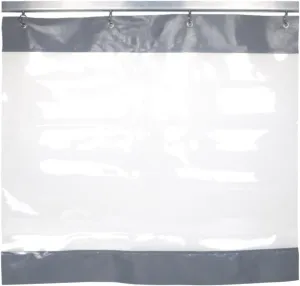 Garage Divider Screen Curtains with Straight Track, Industrial Vinyl Panels with Clear Tarp, Partition Space Quickly, Waterproof, Easy to Clean & Install, Customized ( Color : Gray side , Size : 8.9x9