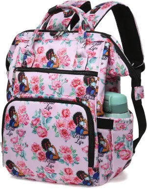 Gatycallaty Teacher Backpack for Women Teacher Laptop Bag Travel Work Gifts Teacher Bookbag Office Educators Large Capacity (ROSE, 15.6 inches)