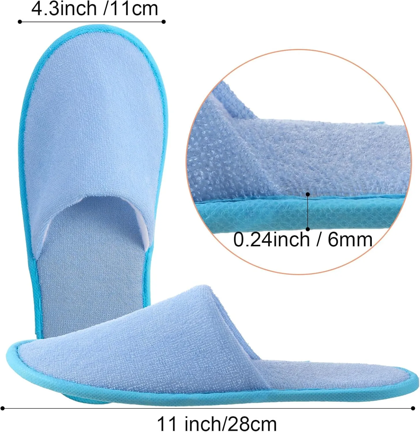 Geyoga 12 Pair Disposable House Slippers for Guests Non Slip Disposable Slippers for Spa Travel Hotel Shoeless Home Bride Bathroom Bedroom
