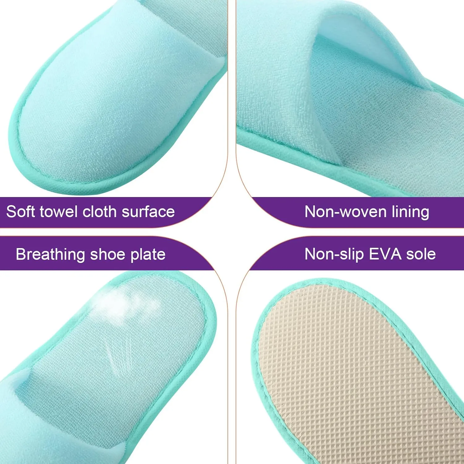 Geyoga 12 Pair Disposable House Slippers for Guests Non Slip Disposable Slippers for Spa Travel Hotel Shoeless Home Bride Bathroom Bedroom