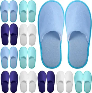 Geyoga 12 Pair Disposable House Slippers for Guests Non Slip Disposable Slippers for Spa Travel Hotel Shoeless Home Bride Bathroom Bedroom