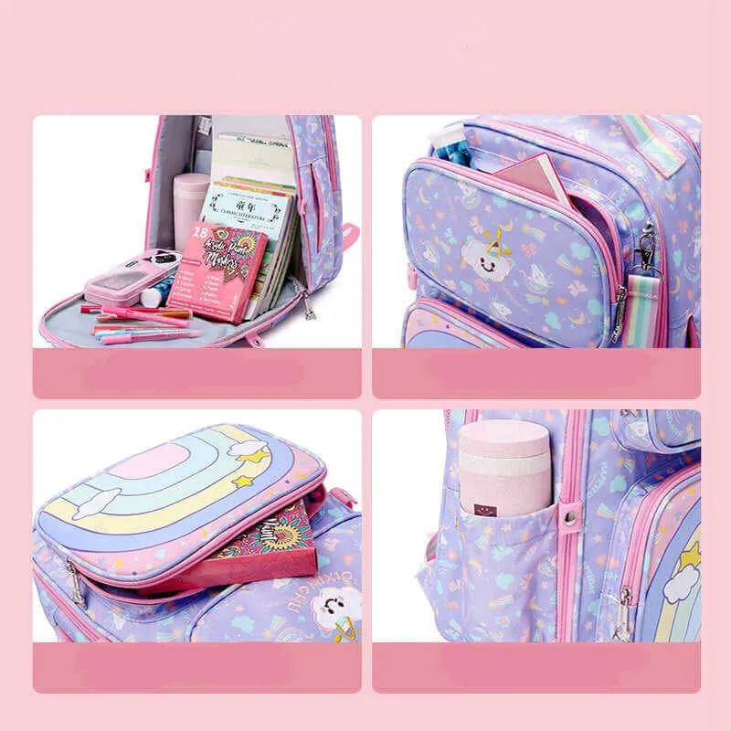 Girls Preschool Rainbow Backpack - Pink