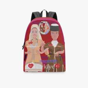 GLOBAL FREEDOM UNITED© Couple Turkey Red - All-over-print Canvas Backpack
