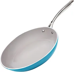 Gotham Steel 12 Inch Frying Pan Skillet, 12 Inch Nonstick Frying Pan Skillet with Ceramic Coating, Non Stick Skillet, Large Skillet with Stay Cool Handle, Healthy, Oven & Dishwasher Safe-Ocean Blue