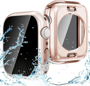 Goton Privacy Waterproof Case Compatible for Apple Watch Screen Protector 46mm 42mm 45mm 44mm 41mm 40mm Ultra 2 49mm SE Series 10 9 8 7 6 5 4, Anti Spy Face Cover Back Bumper for iWatch Accessories
