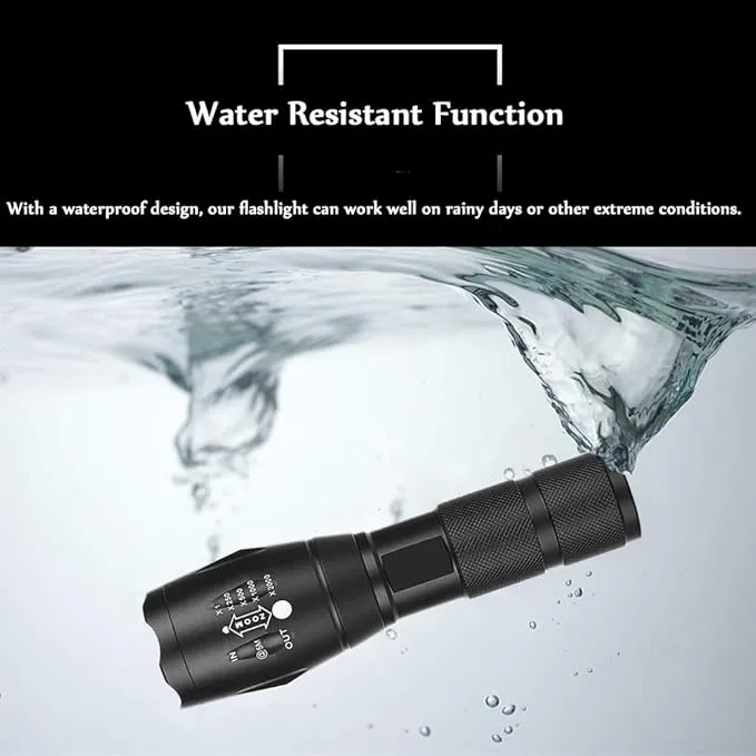 Green LED Flashlight Single Mode Hunting Light with Zoomable and Waterproof for Hunting Predator Fishing
