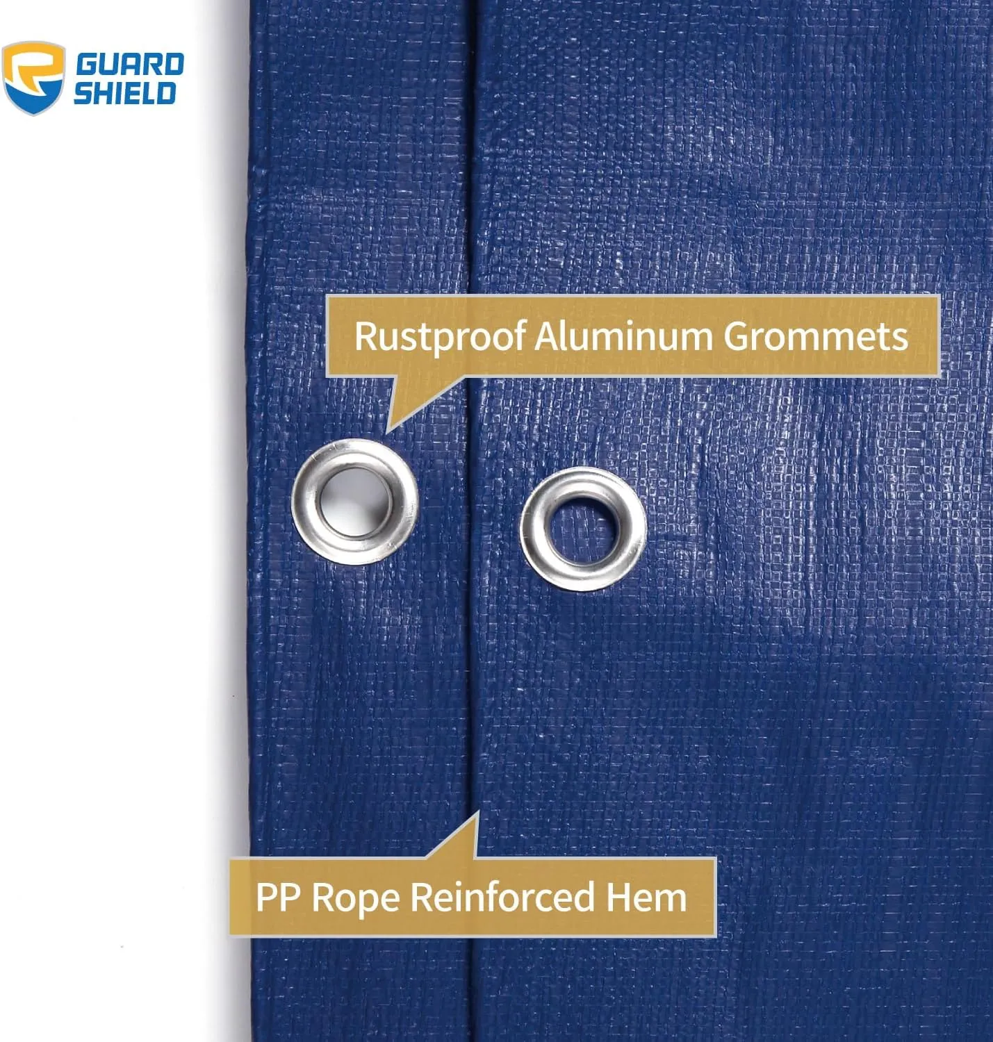 GUARD SHIELD Heavy Duty Matte Blue Tarp Waterproof 12x16 Feet Large UV Resistant Tarps Cover Outdoor 11mil