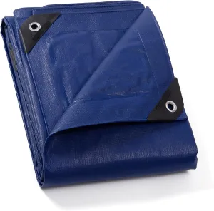 GUARD SHIELD Heavy Duty Matte Blue Tarp Waterproof 12x16 Feet Large UV Resistant Tarps Cover Outdoor 11mil