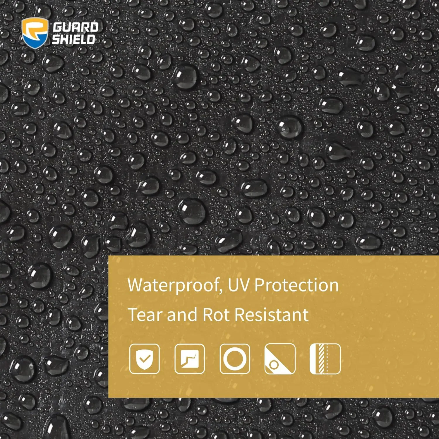 GUARD SHIELD Super Heavy Duty Black/Silver Ploy Tarp Cover 10x10 Feet Waterproof Tarps 16mil Thick UV and Tear Resistant Tarpualin