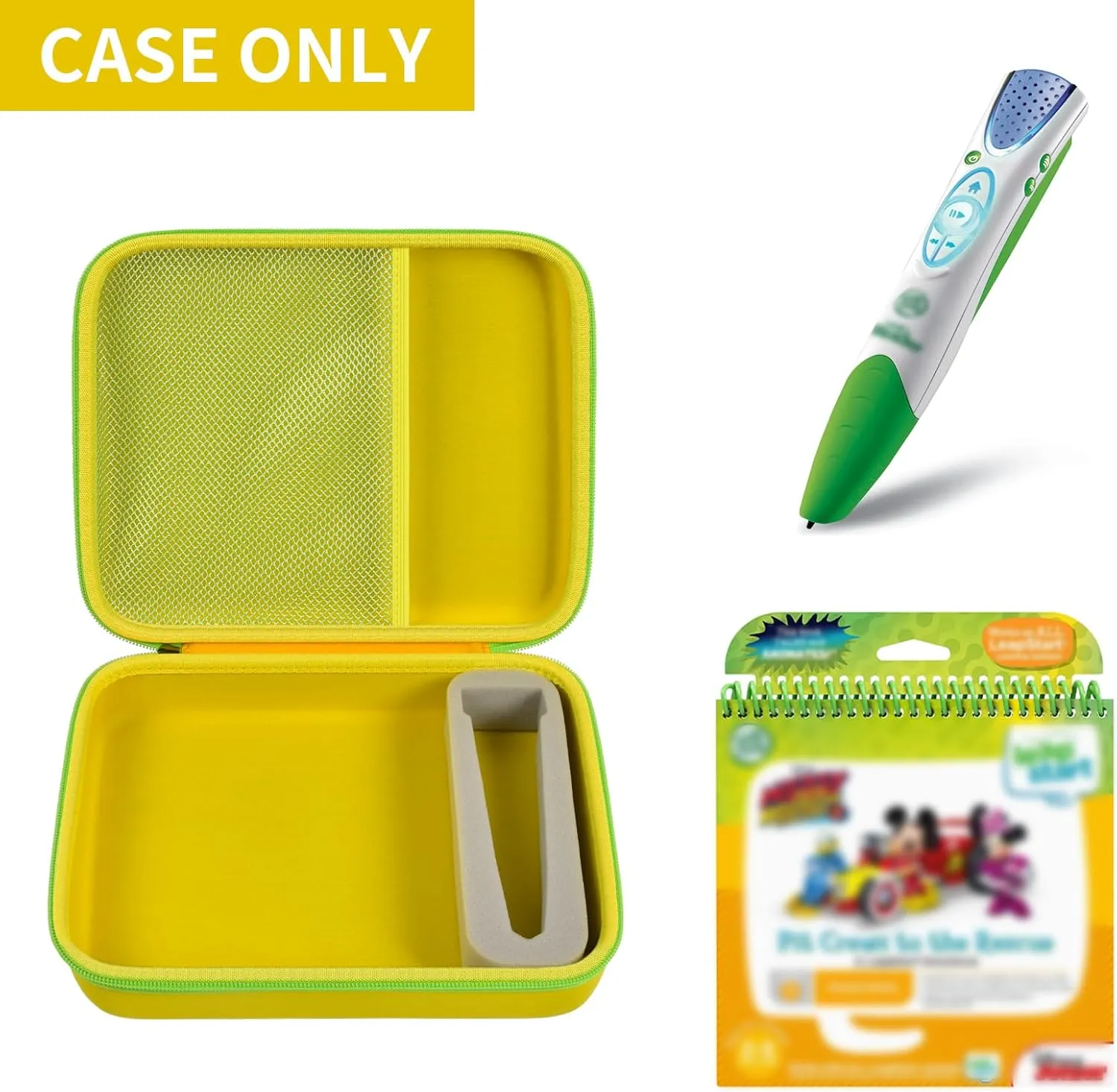 GWCASE Case Compatible with LeapFrog for LeapStart Go System and for LeapFrog for LeapStart 3D/ for Pre-Kindergarten Activity Book of Level 1 2 5. Storage Carrying Holder Fits for USB Cable-Yellow