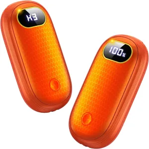 Hand Warmers Rechargeable, 14000mAh Electric Hand Warmer 2 Pack Dual-Sided Heating 17Hrs Warmth Max 131℉ USB-C Portable Pocket Heater for Raynauds, Hunting, Golf, Camping