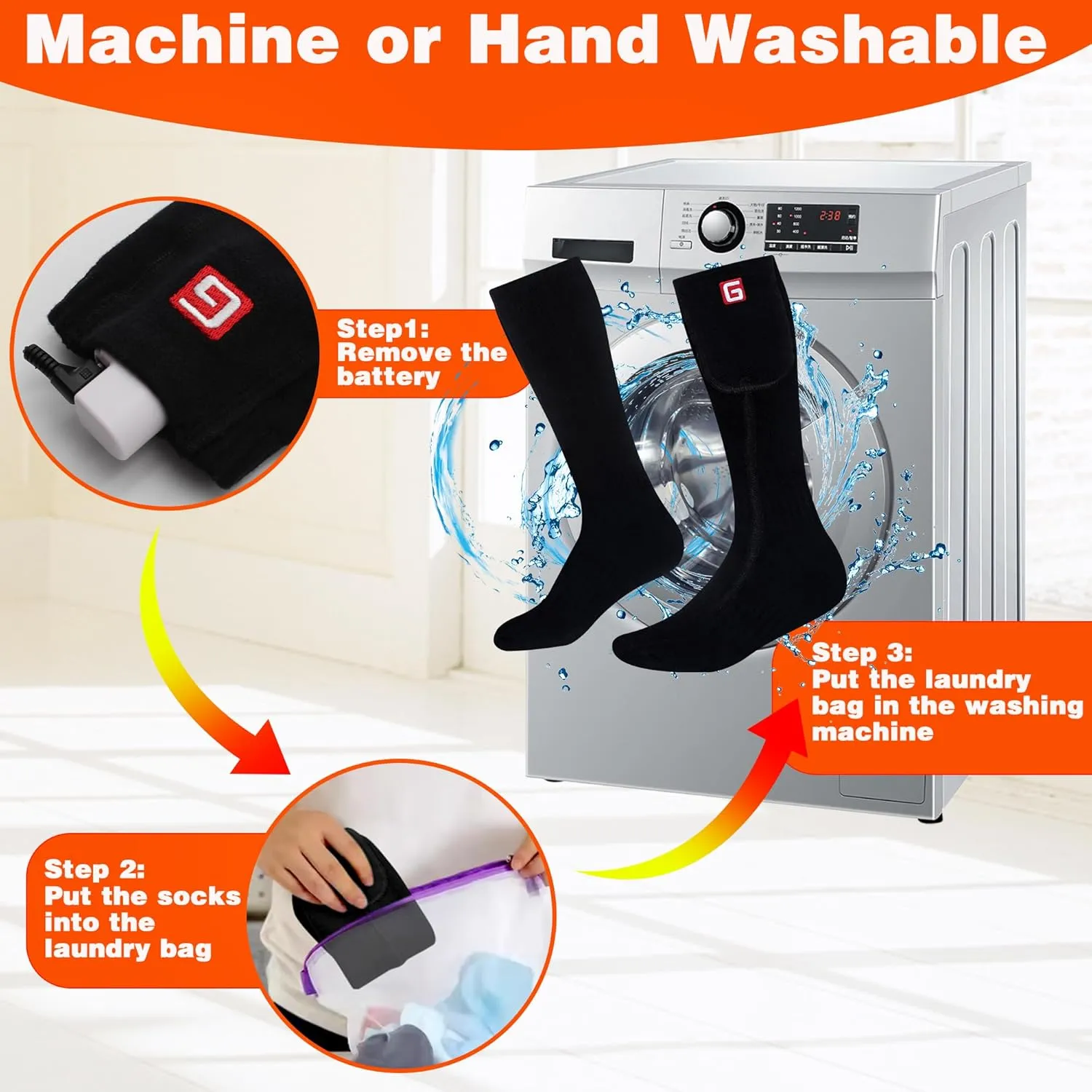 Heated Socks for Men Women Electric Rechargeable Battery Powered Heated Socks,Winter Warm Heated Thermal Insulated Socks for Outdoor Sports Climbing Hiking Hunting Skiing