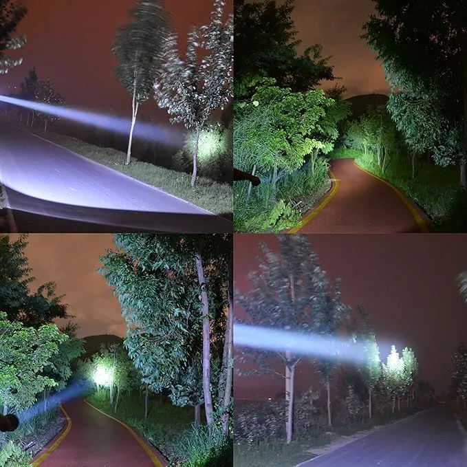 Heavy Duty Flashlight – Bright Rechargeable Searchlight with 2 Modes – Led Spotlight Handle – Easy to Use – Built-in Rechargeable Battery