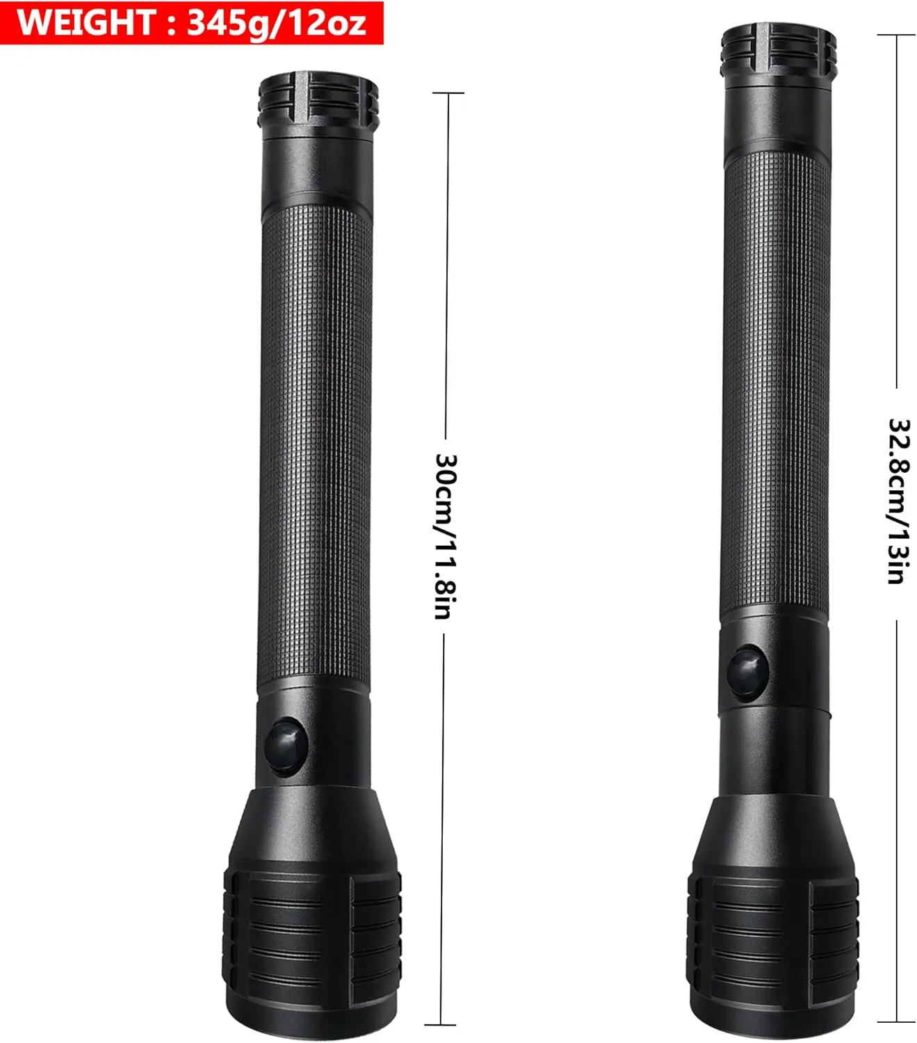 Heavy-Duty LED 3-Cell D Flashlight High Lumens, 3 Modes, Zoomable Flashlights for Power Outages, Hurricane Supplies, Camping