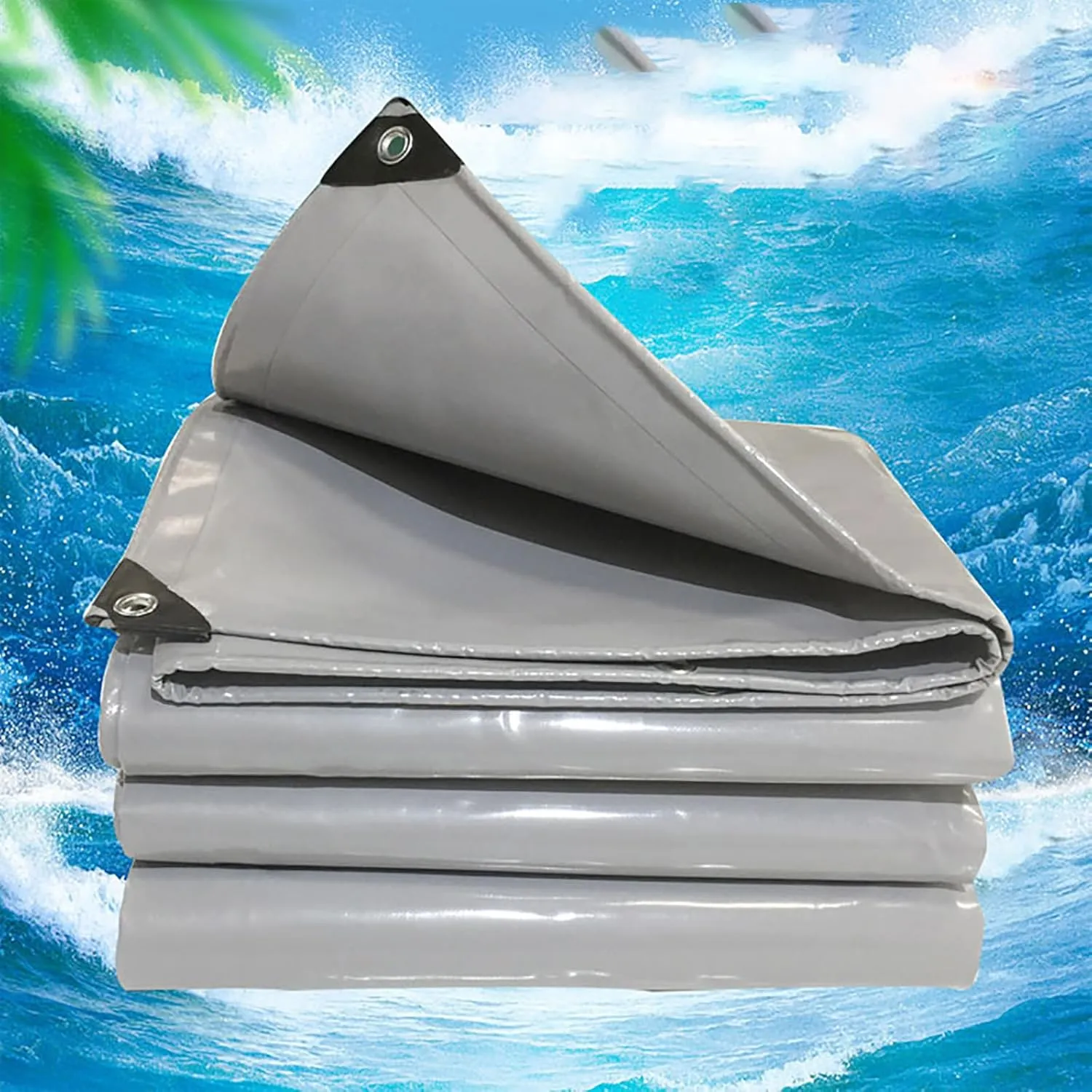Heavy Duty Waterproof Tarp Cover, Rip and Tear Proof Tarpaulin with Rustproof Grommets, Thick Pool Tarp Cover, Rot, Rust, and UV Resistant, for Camping, Tent, Boat, RV, Car