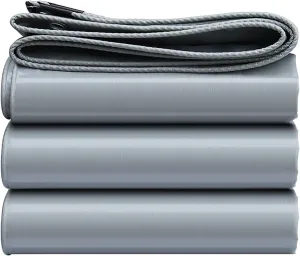 Heavy Duty Waterproof Tarp Cover, Rip and Tear Proof Tarpaulin with Rustproof Grommets, Thick Pool Tarp Cover, Rot, Rust, and UV Resistant, for Camping, Tent, Boat, RV, Car