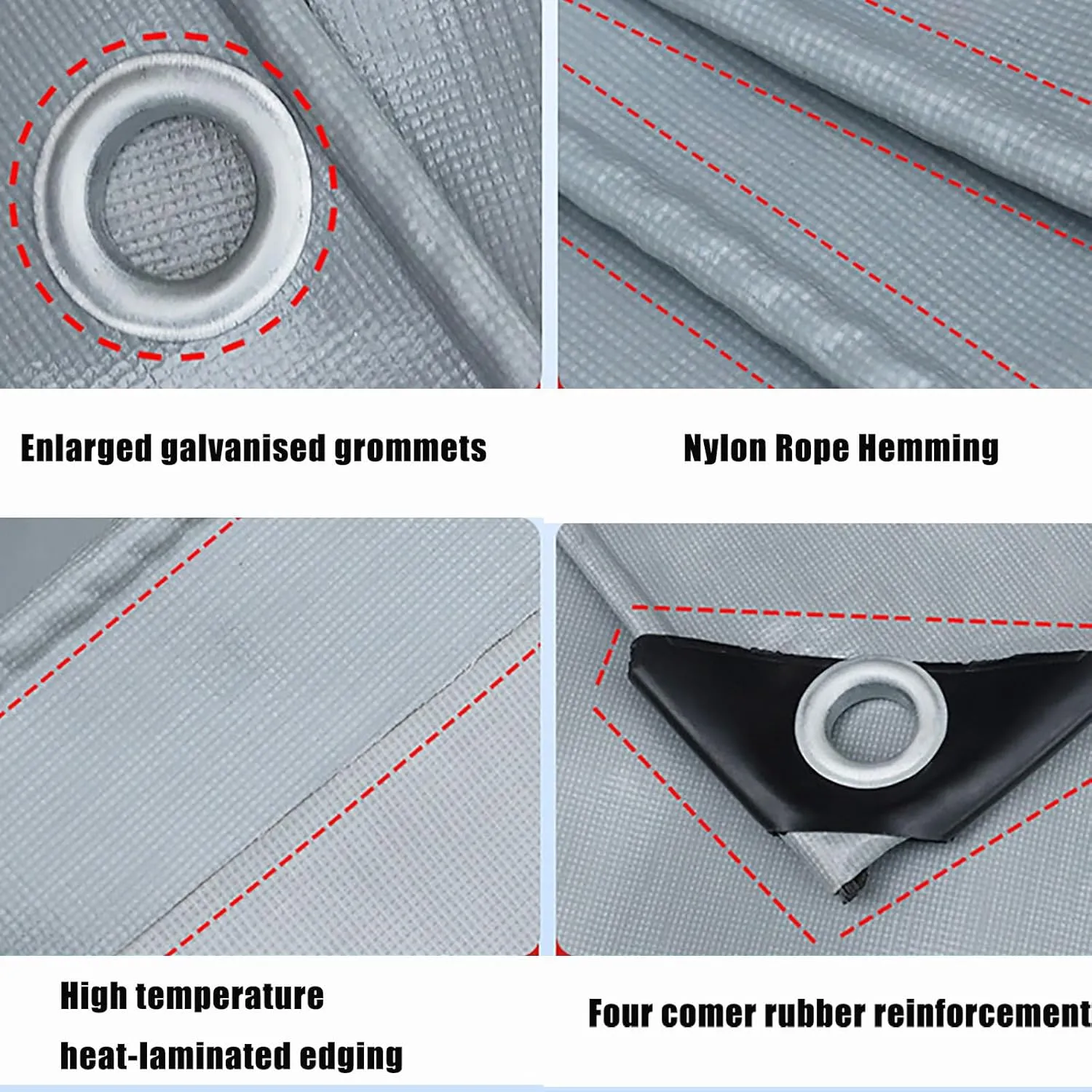 Heavy Duty Waterproof Tarp Cover, Rip and Tear Proof Tarpaulin with Rustproof Grommets, Thick Pool Tarp Cover, Rot, Rust, and UV Resistant, for Camping, Tent, Boat, RV, Car
