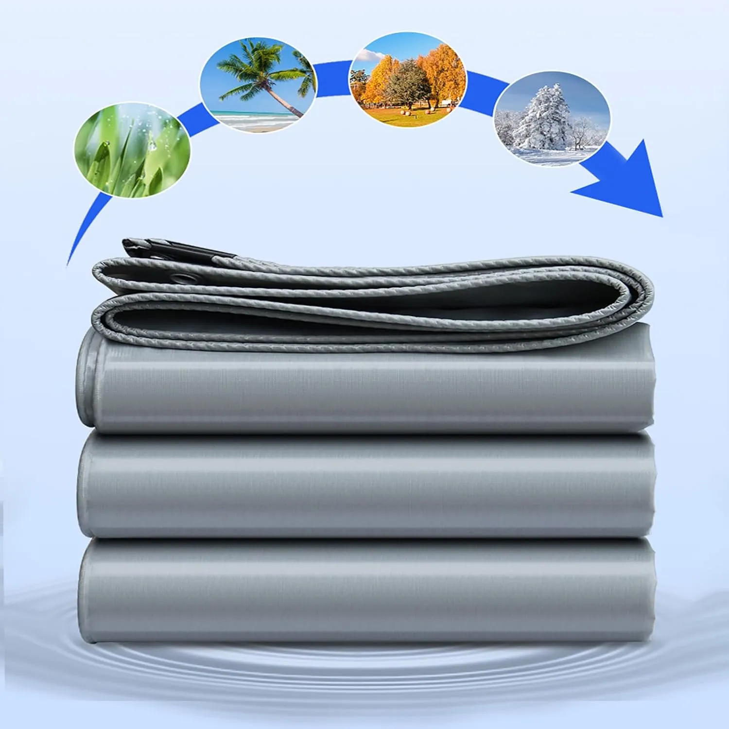 Heavy Duty Waterproof Tarp Cover, Rip and Tear Proof Tarpaulin with Rustproof Grommets, Thick Pool Tarp Cover, Rot, Rust, and UV Resistant, for Camping, Tent, Boat, RV, Car